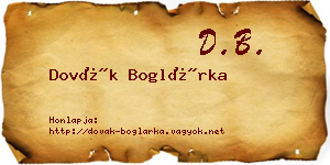 Dovák Boglárka névjegykártya